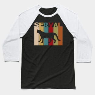 Vintage Serval Retro Design Colorful Animals Besizer Baseball T-Shirt